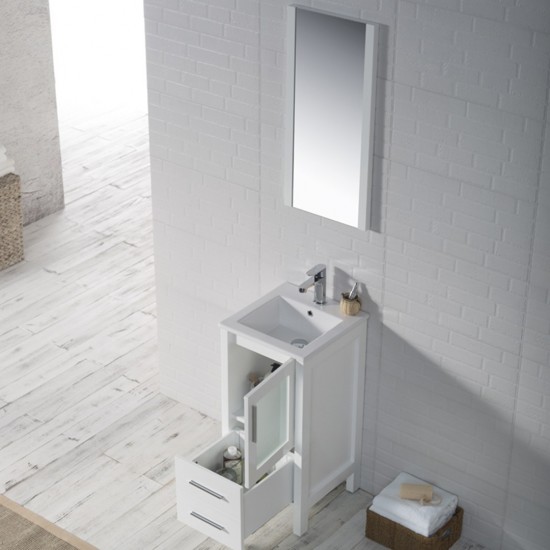 Sydney 16 Inch Vanity with Ceramic Sink - White