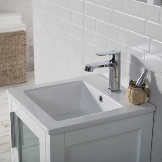 Sydney 16 Inch Vanity with Ceramic Sink - White