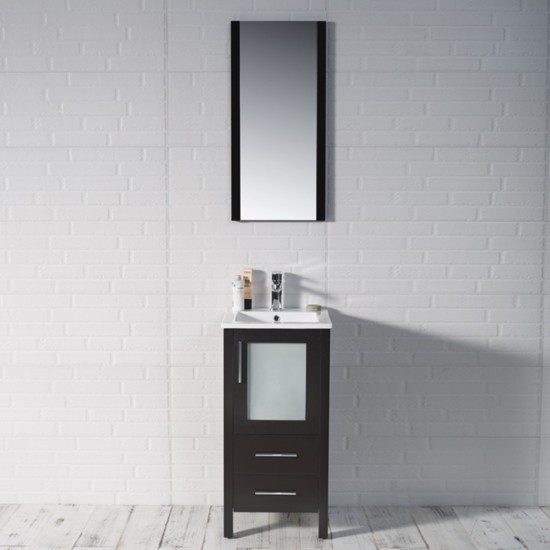 Sydney 16 Inch Vanity with Ceramic Sink - Espresso