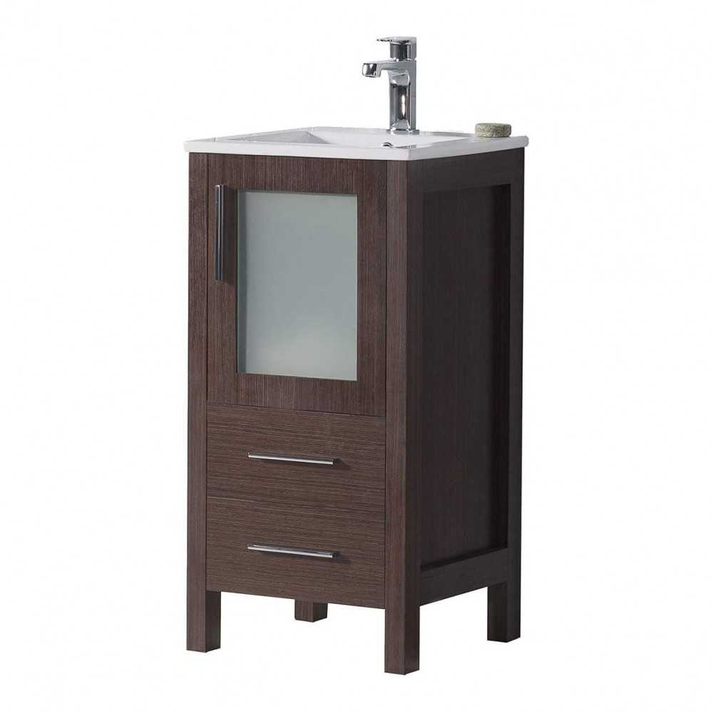 Sydney 16 Inch Vanity with Ceramic Sink - Wenge
