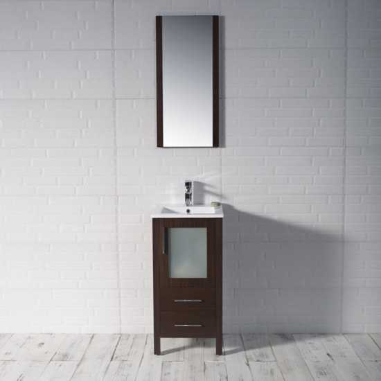 Sydney 16 Inch Vanity with Ceramic Sink - Wenge