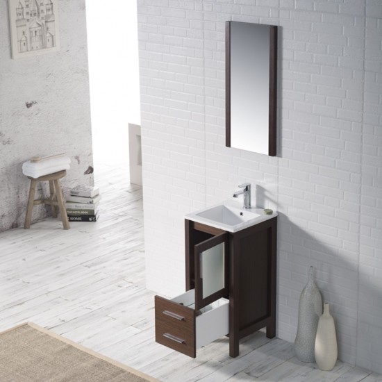 Sydney 16 Inch Vanity with Ceramic Sink - Wenge