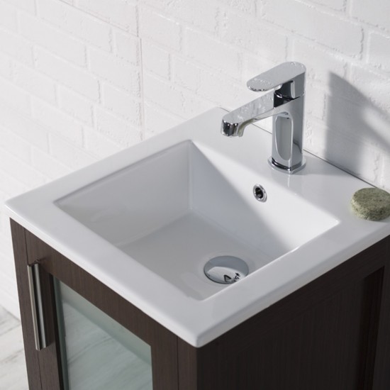 Sydney 16 Inch Vanity with Ceramic Sink - Wenge