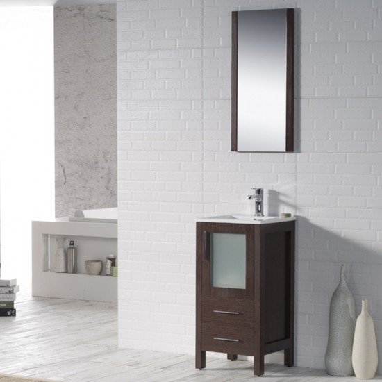 Sydney 16 Inch Vanity with Ceramic Sink - Wenge