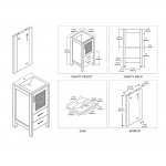 Sydney 16 Inch Vanity with Ceramic Sink & Mirror - Metal Grey
