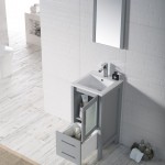 Sydney 16 Inch Vanity with Ceramic Sink & Mirror - Metal Grey