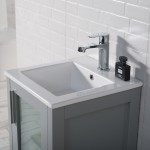 Sydney 16 Inch Vanity with Ceramic Sink & Mirror - Metal Grey