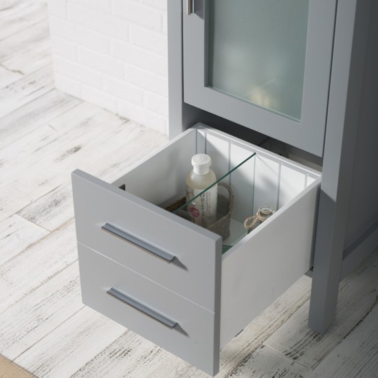 Sydney 16 Inch Vanity with Ceramic Sink & Mirror - Metal Grey