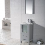 Sydney 16 Inch Vanity with Ceramic Sink & Mirror - Metal Grey