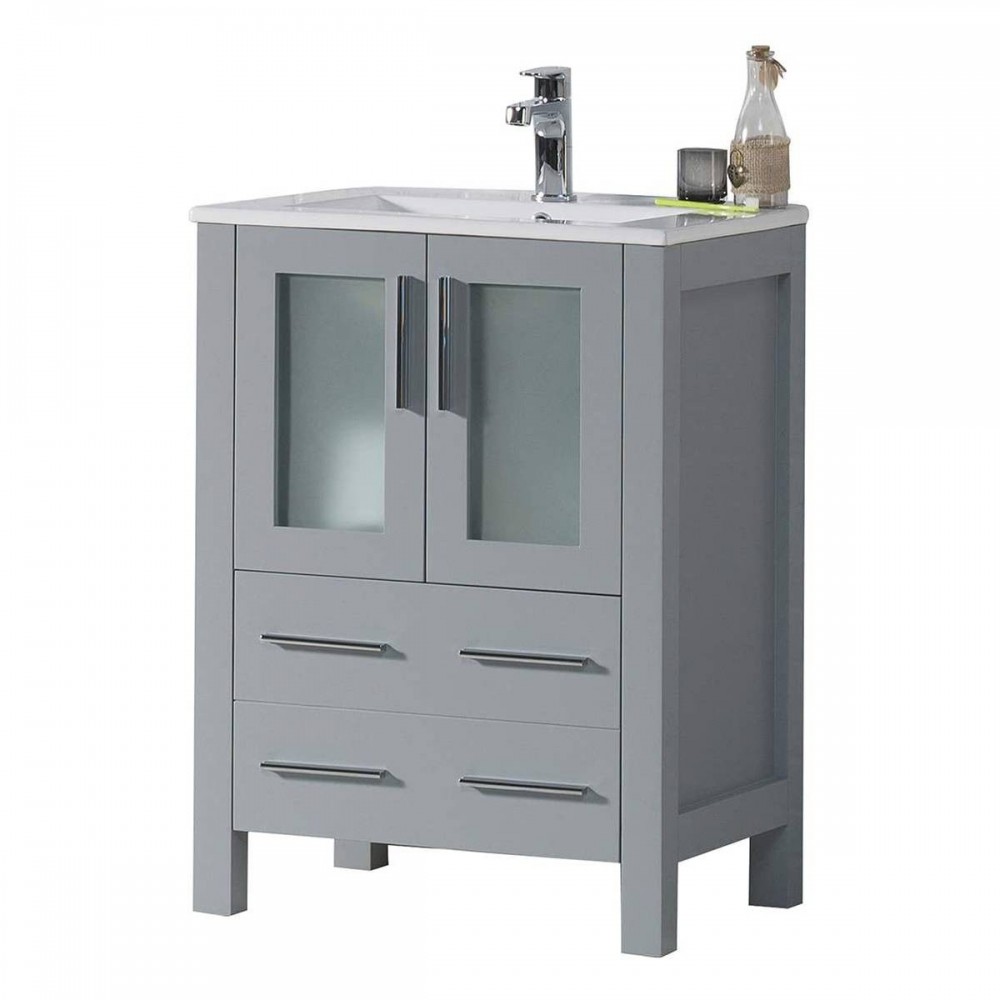 Sydney 24 Inch Vanity Base Only - Metal Grey