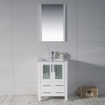 Sydney 24 Inch Vanity with Ceramic Sink & Mirror - White