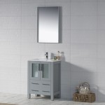 Sydney 24 Inch Vanity with Ceramic Sink - Metal Grey