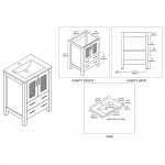 Sydney 24 Inch Vanity with Ceramic Sink - Metal Grey