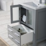 Sydney 24 Inch Vanity with Ceramic Sink - Metal Grey