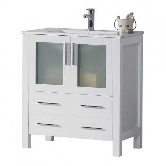 Sydney 30 Inch Vanity Base Only - White