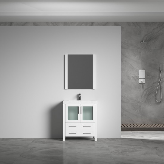 Sydney 30 Inch Vanity Base Only - White