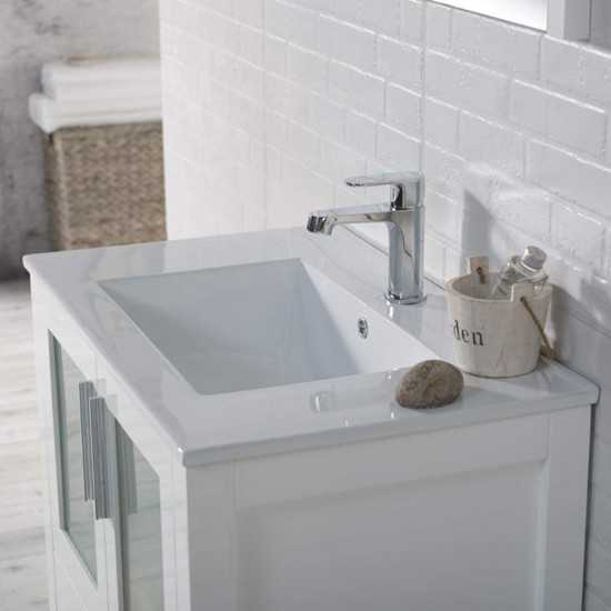 Sydney 30 Inch Vanity with Ceramic Sink - White