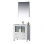 Sydney 30 Inch Vanity with Ceramic Sink & Mirror - White