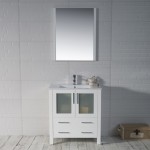 Sydney 30 Inch Vanity with Ceramic Sink & Mirror - White