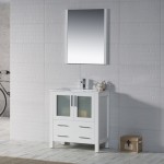 Sydney 30 Inch Vanity with Ceramic Sink & Mirror - White