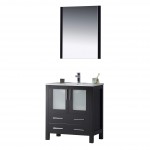 Sydney 30 Inch Vanity with Ceramic Sink & Mirror - Espresso