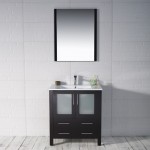 Sydney 30 Inch Vanity with Ceramic Sink & Mirror - Espresso