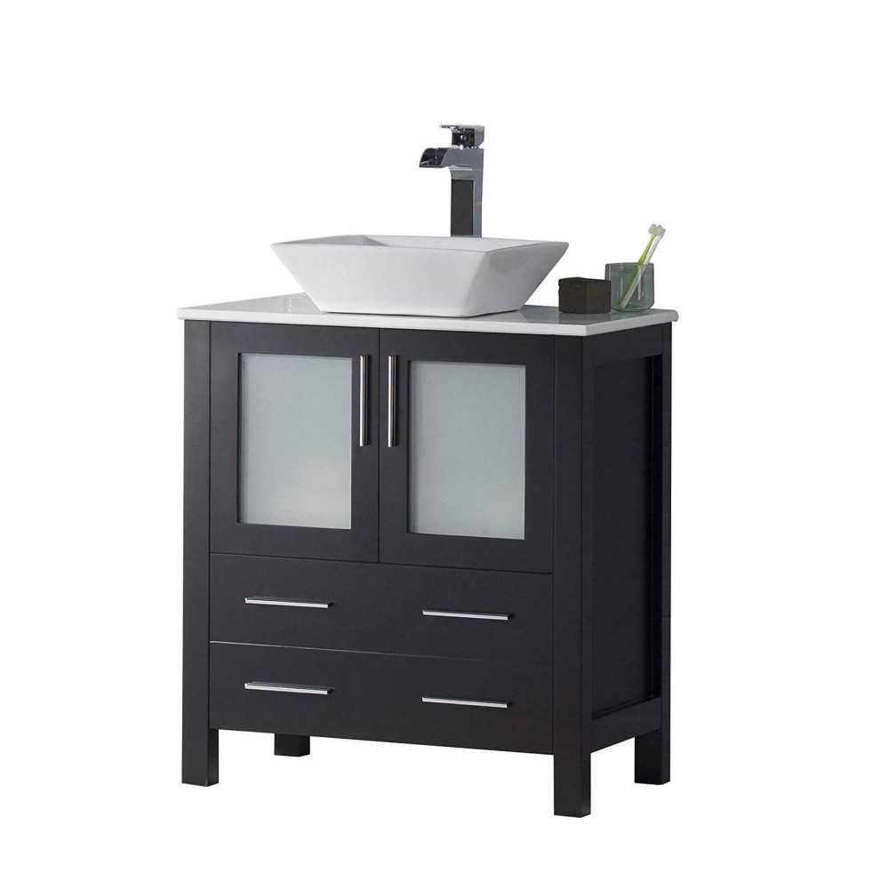 Sydney 30 Inch Vanity with Ceramic Vessel Sink - Espresso