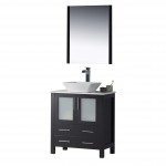 Sydney 30 Inch Vanity with Ceramic Vessel Sink & Mirror - Espresso