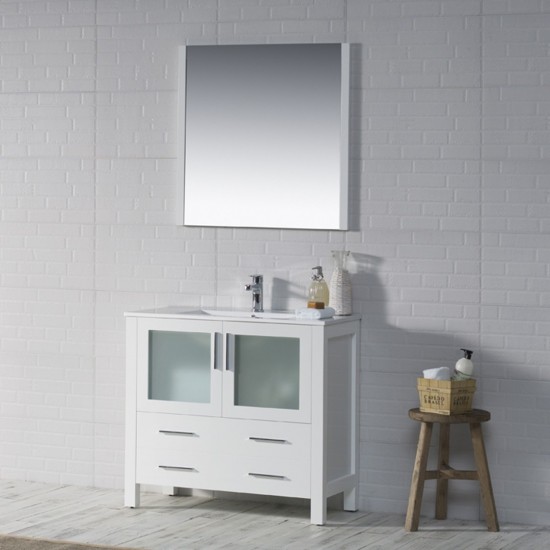 Sydney 36 Inch Vanity Base Only - White