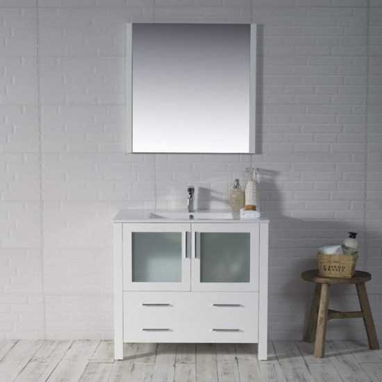 Sydney 36 Inch Vanity with Ceramic Sink - White
