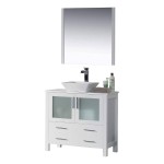 Sydney 36 Inch Vanity with Ceramic Vessel Sink & Mirror - White