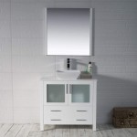 Sydney 36 Inch Vanity with Ceramic Vessel Sink & Mirror - White