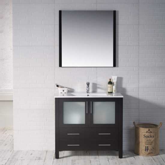 Sydney 36 Inch Vanity with Ceramic Sink - Espresso