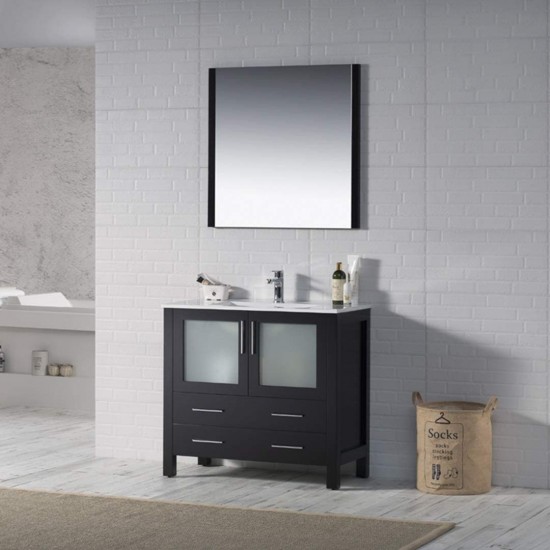Sydney 36 Inch Vanity with Ceramic Sink - Espresso