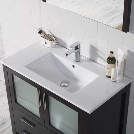 Sydney 36 Inch Vanity with Ceramic Sink - Espresso