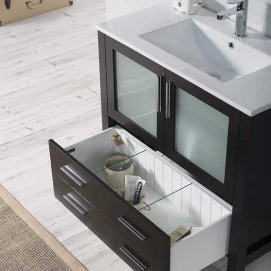 Sydney 36 Inch Vanity with Ceramic Sink - Espresso