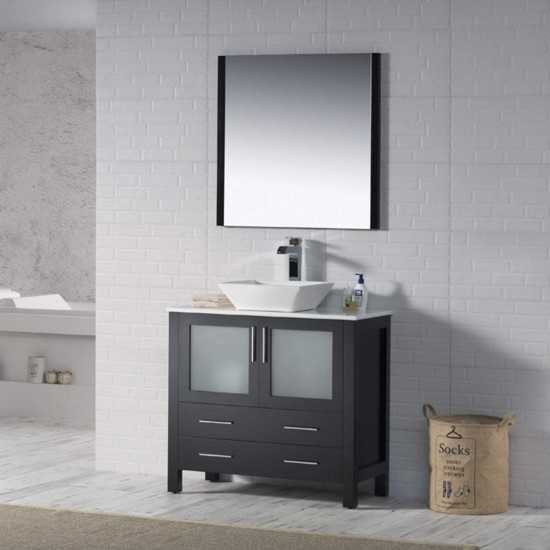 Sydney 36 Inch Vanity with Ceramic Vessel Sink - Espresso