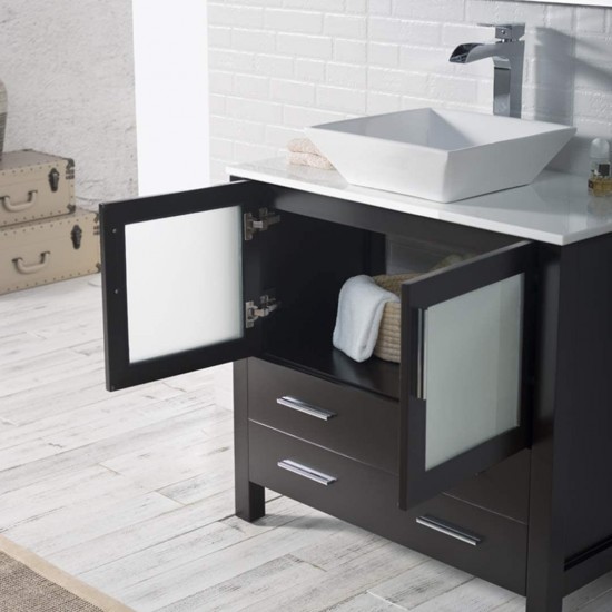 Sydney 36 Inch Vanity with Ceramic Vessel Sink - Espresso