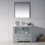 Sydney 36 Inch Vanity with Ceramic Sink - Metal Grey