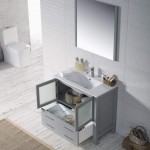 Sydney 36 Inch Vanity with Ceramic Sink - Metal Grey