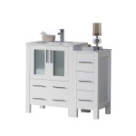 Sydney 36 Inch Vanity Base only with Side Cabinet - White