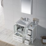 Sydney 36 Inch Vanity Base only with Side Cabinet - White