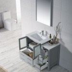Sydney 42 Inch Vanity Base only with Side Cabinet - Metal Grey