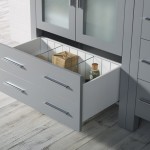 Sydney 42 Inch Vanity Base only with Side Cabinet - Metal Grey