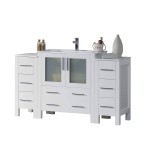 Sydney 54 Inch Vanity with Ceramic Sink - White