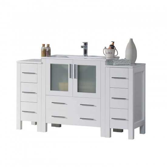 Sydney 54 Inch Vanity with Ceramic Sink - White