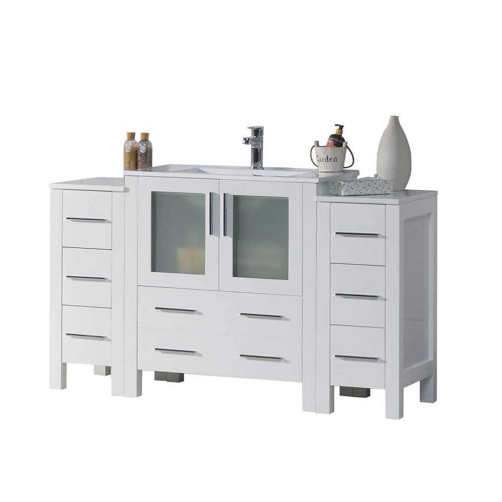 Sydney 54 Inch Vanity with Ceramic Sink - White