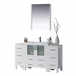 Sydney 54 Inch Vanity with Ceramic Sink & Mirror - White