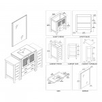 Sydney 54 Inch Vanity with Ceramic Sink & Mirror - White