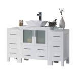 Sydney 54 Inch Vanity with Ceramic Vessel Sink - White